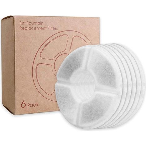 Filtre Fontaine À Eau - 6 Pièces - Diamètre Extérieur 125 mm - Épaisseur 10 mm - Pour Fontaines De 2 À 2,5 L (1/5)