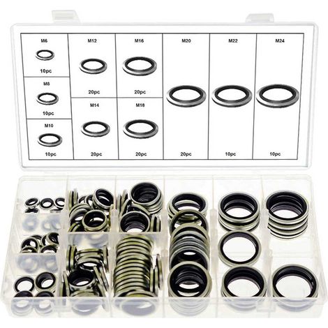 Dichtscheiben Sortiment 150 Stück Bonded Seals M6 bis M24 Ölablass