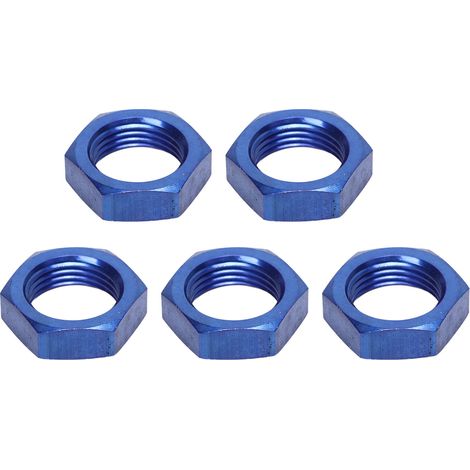 Adaptateur de raccord de verrouillage en alliage métallique, filetage femelle AN8, écrou de verrouillage hexagonal, remplacement bleu pour raccords de cloison, 5 pièces