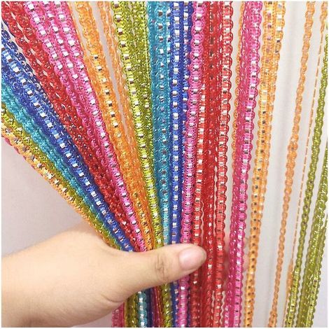 Linghhang – Rideau de porte moustiquaire 100x200 cm – Polyester coloré – Installation facile – Bloque insectes et lumière (1/4)