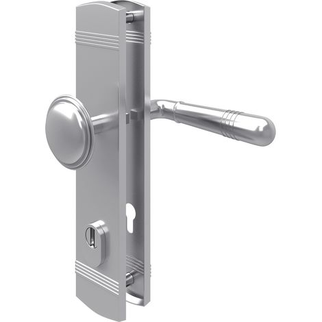 Zylinderschutz Sicherheitsbeschlag Chrom Schutzbeschlag Knopf / Drücker DIN 8/72 (1/3)