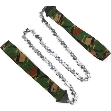 Scie à chaîne à Main - Mini scie à chaîne à Main Portable pour l'extérieur Survival 33T Scie de Poche de Camping d'exploitation forestière Camouflage (1/5)