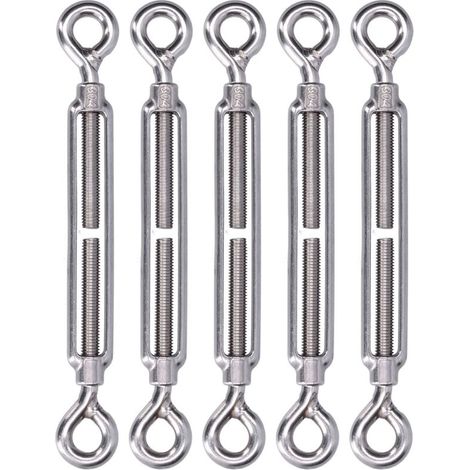 5 Pièces Raccord Oeil-Oeil pour Câble Acier, Tendeur en Acier Inoxydable 304 pour Voile d'Ombre, Matériel M6