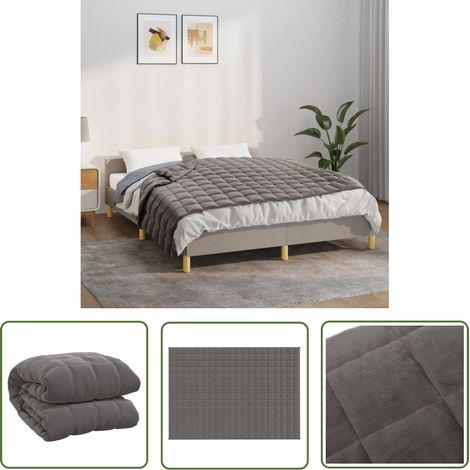 The Living Store Couverture lestée Gris 138x200 cm 10 kg Tissu - Couverture Lestée - Couverture Poids - Literie - Sommeil Profond - Relaxation (1/5)