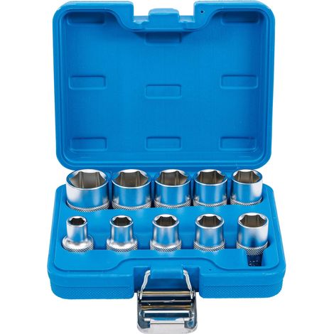 BGS  juego  de  vasos  hexagonales  accionamiento  cuadrado  interior  12,5  mm  (1/2")  tamaños  en  pulgadas  10  pzs.  -  2434 (1/4)