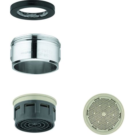 Grohe Mousseur-Strahlregler, Außengewinde M24x1, Durchflussklasse D, 34,8-37,8l/min bei 3 bar, Phantom Black, 13941KF0 (1/3)
