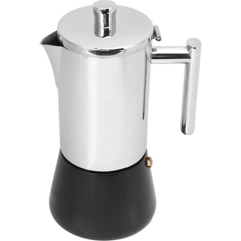 Cafetière italienne en acier inoxydable 10 tasses, machine à expresso à induction pour maison, 500ml, cafetière moka à chauffe directe