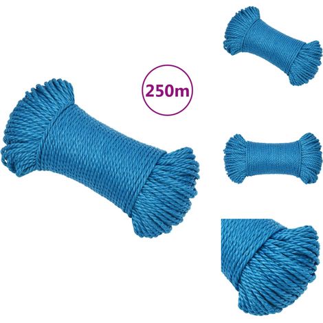 Arbeitsseil Blau 8 mm 250 m Polypropylen - Arbeiten Seil - PP Seil - Polyester Seil - Hochfestes Seil - Tragfähigkeitsseil (1/5)