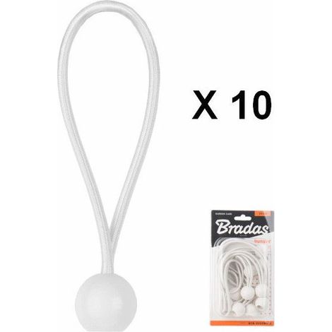 Tendeur a boule blanc 15cm pour bâche et toile (blister de 10pieces) (1/2)