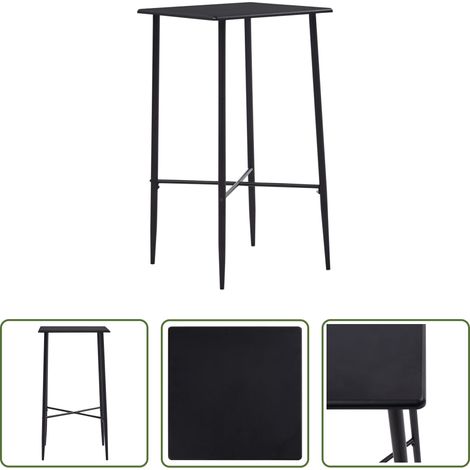 Table de cuisine -  Table de bar Noir 60x60x111 cm MDF (1/5)