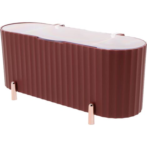 Boîte de Rangement Cosmétique en Plastique avec Couvercle, Compacte (1/5)