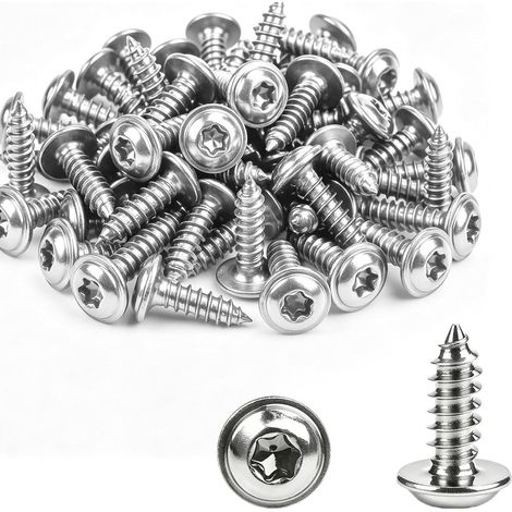 50 vis M4x10mm à autotarauder, vis Torx de sécurité en acier inoxydable 304, fixations tête bombée pour métal, bois, plastique (1/5)