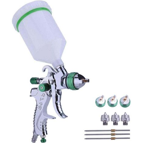 Professionelle 600-cm³-HVLP-Farbspritzpistole, Hochdruck-Luftspritzpistolen-Set, sparsamer und leistungsstarker Sprühnebel, 1,4/1,7/2,0-mm-Düsen