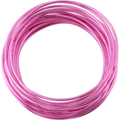 mm x 5 m oxidierter runder Aluminiumdraht für Heimwerkerprojekte und Bastelarbeiten (rosa) (1/2)