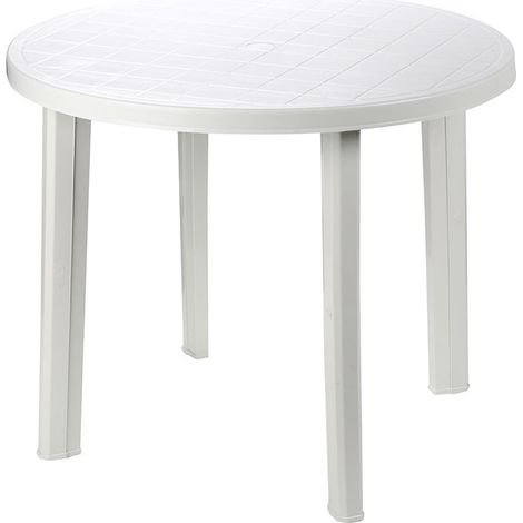 Mesa redonda tondo color blanco para exterior ø90 x 72 cm (1/4)