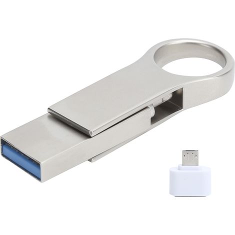 Clé USB 3-en-1 avec porte-clés, micro-clé flash OTG de 256 Go, compatible avec les téléphones Android (1/5)