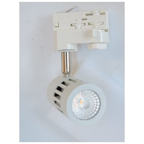 Projecteur LED 8W pour rail 3 allumages blanc orientable 159X95mm 3000K 590lm 230V dimmable 38° IP20 RAFALE TRAJECTOIRE 004708 (1/2)