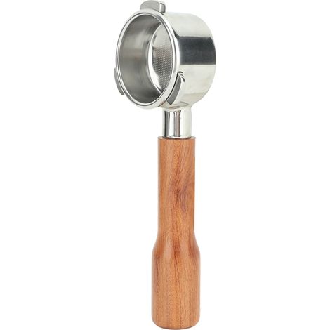 Porte-filtre sans fond 54mm 3 oreilles, manche en bois massif, filtre à café en acier inoxydable pour Breville série 8, type C1, bois rouge (1/5)