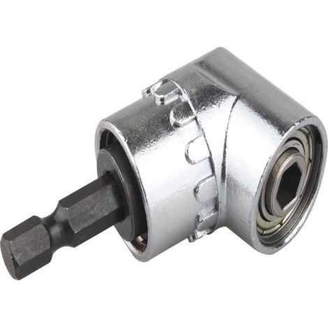 Perceuse à angle droit. Adaptateur coudé pour visseuse électrique avec porte-embout magnétique à changement rapide 1/4" (6,35 mm). (1/4)