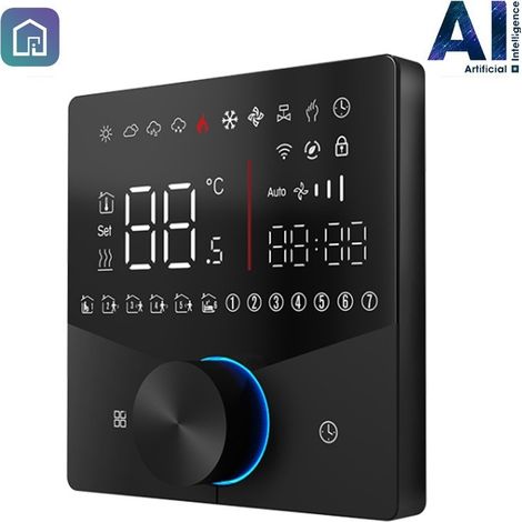 Termostato Smart WiFi Beca BHT-009GBLW-AI con Intelligenza Artificiale Nero (1/5)
