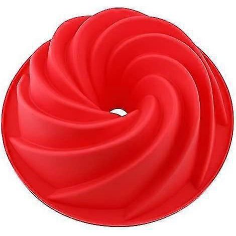 Silikon-Backform, 23 cm Antihaft-Kuchenform, geriffelte runde Kuchenform aus Silikon, Spiral-Kuchenform, Silikon-Kuchenformen zum Backen von Kuchen