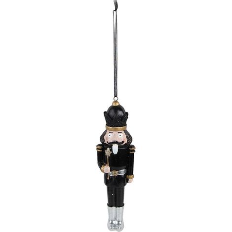 Suspension Casse-Noisette de Noël Décoration pour Sapin en Plastique Noir 15 cm - PANGIVO (1/2)