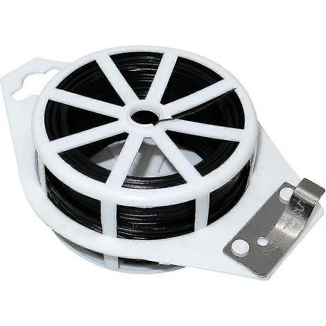 Cordon souple noir de 100 m pour jardin, avec pince coupante, pour plantes. (1/4)