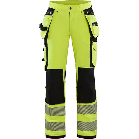 Pantalon de travail haute visibilité stretch 4D femme 7197 - Jaune fluo/Noir L - FR(44) - SE(C42) - Standards
