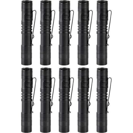 Torche stylo LED Mini torche de camping torche de camping étanche 10 pièces (sans batterie)