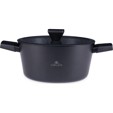 Faitout Ø24 cm Tous Feux Dont Induction Revêtement Antiadhésif Couvercle En Verre Granitex (1/5)