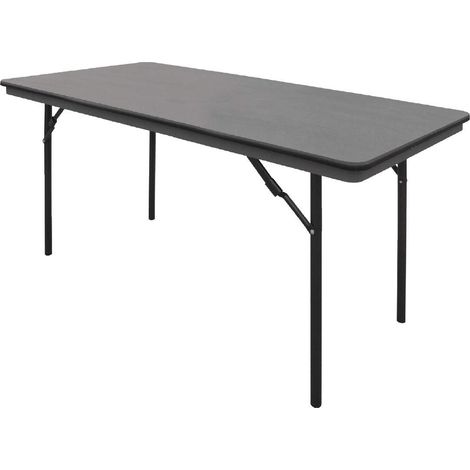 Bolero Table de banquet pliante rectangulaire en ABS 5 pieds, gris 5 pieds, taille: 750(H)x1520(L)x760(W)mm, table portable intérieure et extérieure, GC595 (1/5)