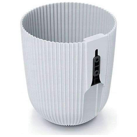 Pot de fleurs mural Milly en plastique rainuré, blanc, 14,6 cm (1/2)