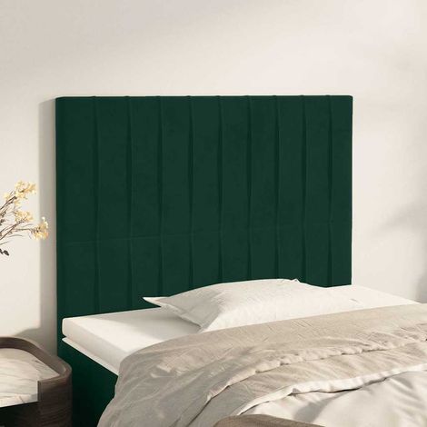 Tête de lit Vert foncé 100x5x118/128 cm Velours (1/5)