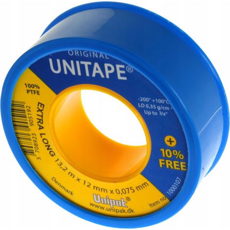 Cinta de teflón unipak teflon tape 12 mm 13,2 m (1/3)