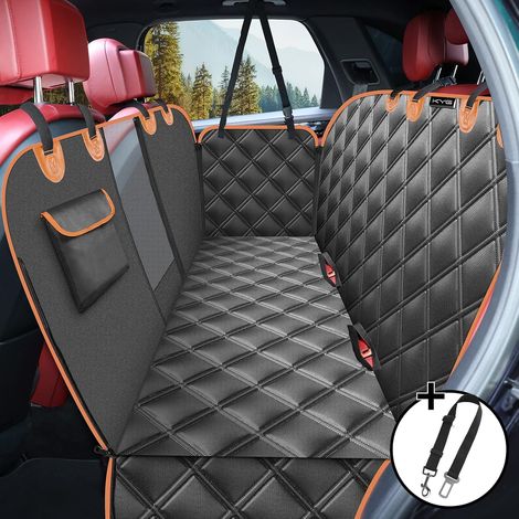 Hunde-Autositzbezug, Hundehängematte für Auto-Rücksitze, mit Seitenschutz und Sichtfenster aus Mesh, langlebig, kratzfest und wasserdicht, Haustier-Autositzbezug für Autos/LKWs/Geländewagen, 135 x 148 (1/5)