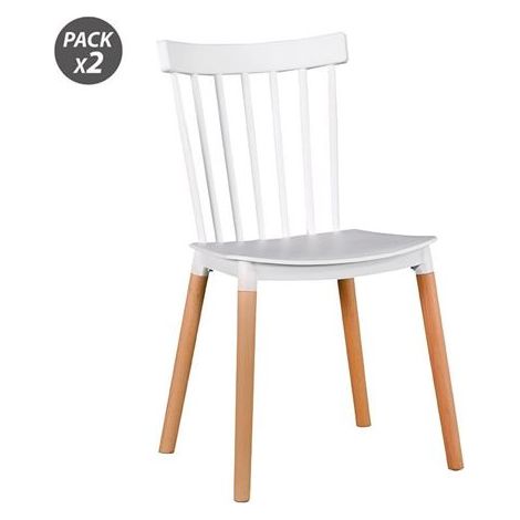 Muvip confezione da 2 sedie design d800 - colore white