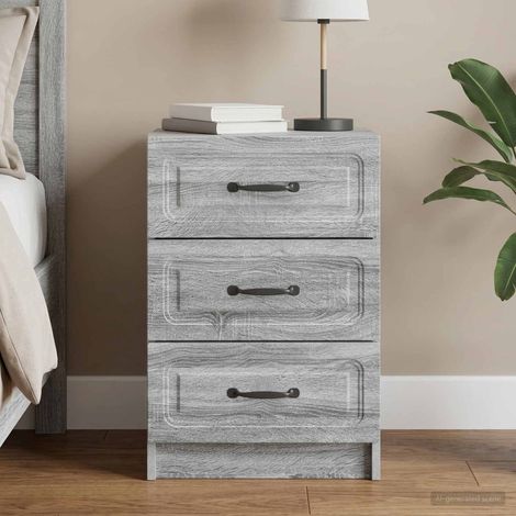 vidaXL Bedside Cabinet Grey Sonoma 43 x 41 x 63.5 cm Engineered Wood (1/5)