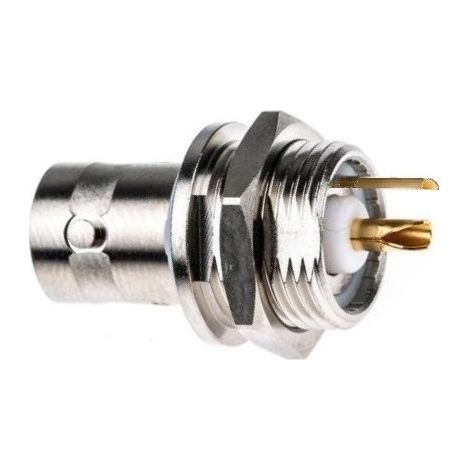 Connecteur BNC RS PRO Femelle Droit, raccordement A souder 50O Montage panneau ( Prix pour 1 )