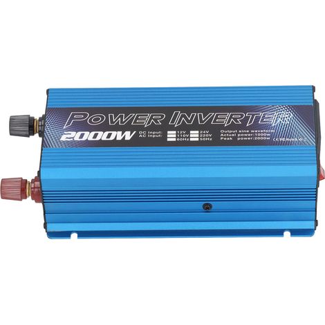 Convertisseur de puissance solaire universel pour voiture, en alliage d'aluminium, silencieux, à onde sinusoïdale modifiée, pour charge polyvalente, 2000 W (1/5)