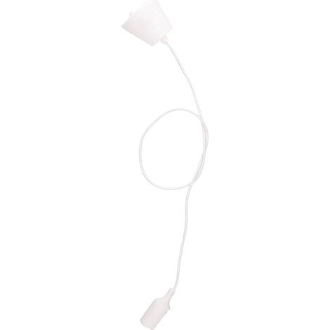 Portalámparas silicona E27 cable textil 1M - Blanco GSC 000703499 (1/4)