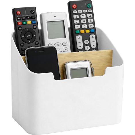 Fernbedienungs-Halter aus Naturmaterial, Schreibtisch Organizer, Aufbewahrung für TV Fernbedienung und Stifte (1/4)
