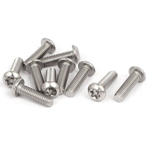 M4x14mm Vis Inviolable Tête Bombée Torx Bouton 304 Acier Inoxydable Sécurité 10pcs (1/4)