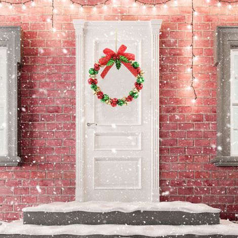 Weihnachtsdekoration, Türgirlande mit Glocken (Set, 1 Girlande) rot, grün, gold (1/5)