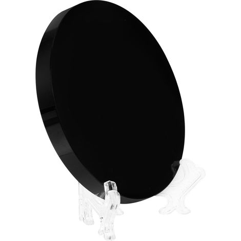 rond en obsidienne noire avec support robuste en acrylique (1/5)