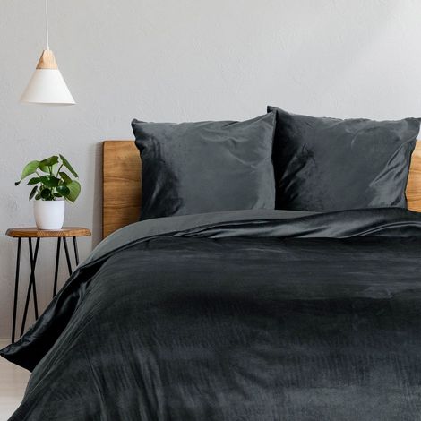 Parure de Lit 3 Pièces "Velina" 240x220cm Anthracite