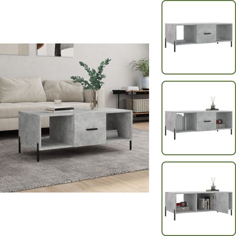 Couchtisch Betongrau 102x50x40 cm Holzwerkstoff - Couchtisch - Wohnzimmerstil - Holzmöbel - Sideboard - Beton Grau (1/5)