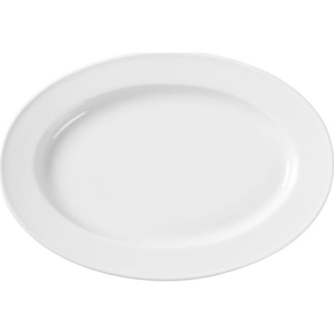 HENDI Platte, oval, Weiß, 290x200mm