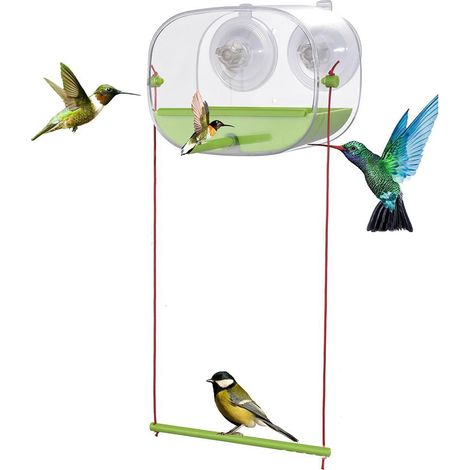 Distributeur D'Aliments Pour Oiseaux - Caméra WiFi HD 1080P Avec Vision Nocturne - Pour Fenêtre Ou Extérieur - 16 x 8,5 x 12 cm - 1 Pièce (1/5)