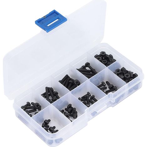 Ensemble de 160 écrous en plastique et fixations nylon avec boîte (1/5)