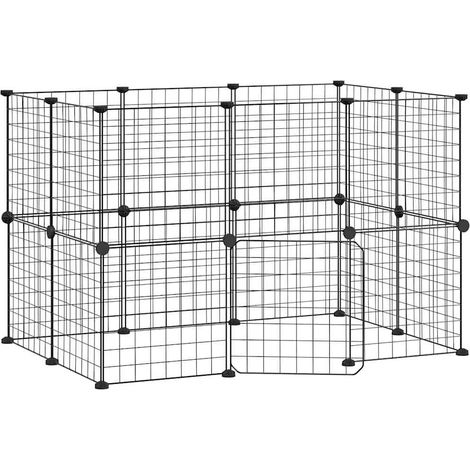 Gabbia per animali con 20 pannelli e porta 35 x 35 cm nera 020041569